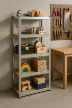 Storage Rack 205x120x45 cm Galvanized Steel, 5 Shelves, 875 kg Capacity ModernHome