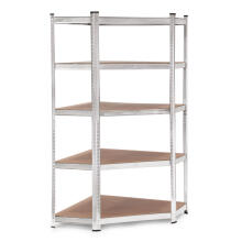 Corner Storage Rack 180x90x40 cm Galvanized Steel, 5 Shelves, 875 kg Capacity ModernHome