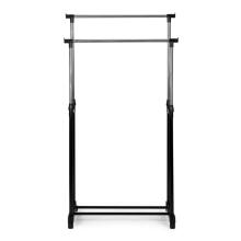 Universal Double Freestanding Clothes Rack with Adjustable Height, Wheels, 2 Rails ModernHome