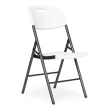 Set of 2 folding chairs, catering set, metal, HDPE, white, ModernHome
