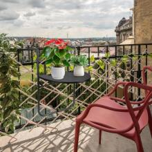 Folding Balcony Table Hanging on Railing Black ModernHome