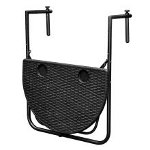 Folding Balcony Table Hanging on Railing Black ModernHome