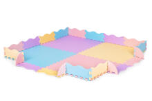 Colorful foam mat for children with a fence 141.5x141.5 cm 24 pcs. IPLAY