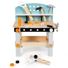 Wooden Kids Workbench Tool Table with 38 Pieces ECOTOYS