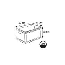 Transport box with load capacity up to 30kg Robert 40x30x22cm 20L grey