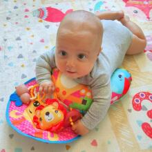 WOOPIE BABY Interactive Pillow Cuddle Educational Mat Rattle Teether