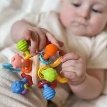 WOOPIE BABY Soft Rattle 2in1 Teether Sensory Toy for Infants 0m+