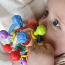 WOOPIE BABY Soft Rattle 2in1 Teether Sensory Toy for Infants 0m+