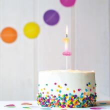 Birthday Fun - Rainbow number candle 1, 3 assorted