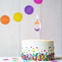 Birthday Fun - Rainbow number candle 0, 3 assorted
