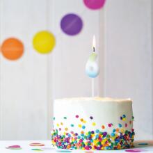 Birthday Fun - Rainbow number candle 6, 3 assorted