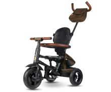 Bebe Basic Rito Deluxe Art.254139 Brown Children's tricycle with handlebars, roof and inflatable wheels