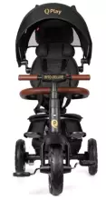 Bebe Basic Rito Deluxe Art.254139 Brown Children's tricycle with handlebars, roof and inflatable wheels