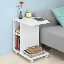 Coffee table bedside table on wheels organizer