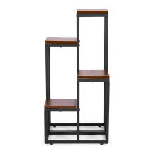 Flower stand, flower shelf, decorations, 4 shelves, metal MDF, dark walnut ModernHome