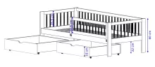 AJK Pluto Art.254494 Stylish youth bed with drawer  180x90 cm