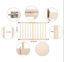 Wooden Safety Gate Springos SG005, Adjustable 72-122 cm