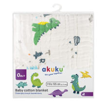 AKUKU A0685 Blanket / Swaddle / Muslin Towel 110x105 cm Dinosaurs