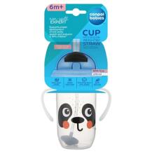 CANPOL 56/617 Spill-proof Cup with Straw and Weight BabiesBoo Panda White