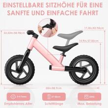 Zwoos Balance Bike Art.255172 Pink  Children's bicycle - runner with metal frame