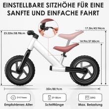 Zwoos Balance Bike Art.255173 White  Children's bicycle - runner with metal frame