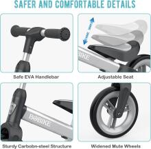 Mncylion Balance Bike Bobike Art.255174 Grey Children's bicycle - runner with metal frame