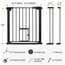 Comomy Door Safety Gate Art.255190 Black Security Gate