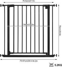 Woltu Door Safety Gate Art.255191 Black Security Gate