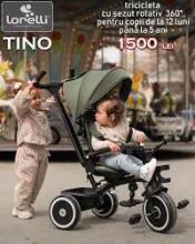 Lorelli Tino Art.10050682512 Green Children's tricycle with handlebar and roof