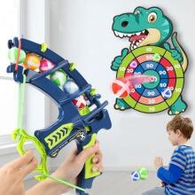 WOOPIE Dexterity Game with Velcro Darts 2-in-1 Set Target + Bow Launcher Dino