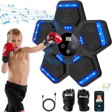 Music Boxing Machine Art.255571 Sienas stiprināma boksa paliktnis/vairogs ar cimdiem