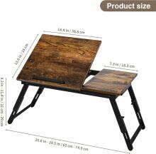 Vasmia Laptop Table Art.255639 Podstawka pod laptopa 34.9 x 69 x 32  cm stolik do łóżka składany rustykalny