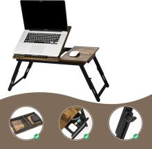 Vasmia Laptop Table Art.255639 Podstawka pod laptopa 34.9 x 69 x 32  cm stolik do łóżka składany rustykalny