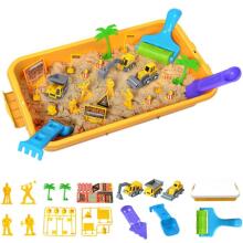 WOOPIE Kinetic Sand 1.5 kg XXL Construction Site Set with Molds and Vehicles