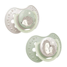 LOVI silicone dynamic soothers Night&Day Hedgehog, 0–6M, 2 pcs, 22/929