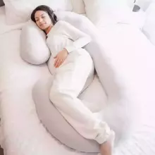 La Bebe™ Maternity Pillow Cotton Sì -Duo Art.255999 Light Grey Kokvilna audums. Daudzfunkcionāls spilvens/pakavs grūtniecēm, ar memory foam