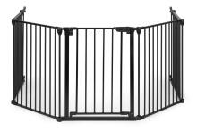 Bērnu un mājdzīvnieku drošības barjera, 5 paneļi, 60 cm, metāls, melns, ECOTOYS