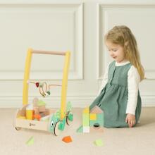 CLASSIC WORLD Wooden Push Walker Chameleon with Blocks