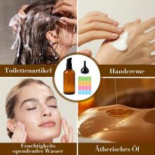 Empty Glass Bottles Brown with Sticker Funnel Art.256884  Amber Glass Lotion Bottles with Pump Dispenser,100ml,1 psc