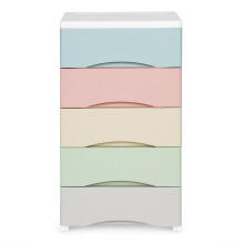 Bookcase with 5 pull-out drawers legs with wheels colorful drawers ModernHome