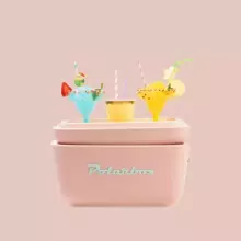 Polarbox Cool Box Retro Cooler Art.256940 Pink Camping Refrigerator 20L