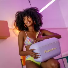 Polarbox Cool Box Retro Cooler Art.256940 Pink Camping Refrigerator 20L