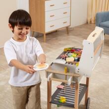 VIGA Large Wooden Grill for Children + 47 Accessories
