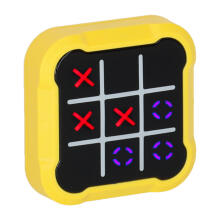 Ikonka Art.KX2994 Krustu rats elektroniskā puzzle spēle tic tac toe konsole portatīvā dzeltena
