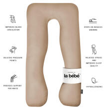 La Bebe™ Cushy Maternity Pillow Art.91911 Beige caramel 155x80cm