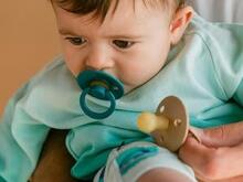 Bibs Studio Colour Round Art.257315 Blue Petrol Pacifier, 100% natural  18+  (2pcs)
