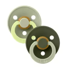 Bibs Studio Colour Round Art.257317 Hunter Green Pacifier, 100% natural  6-18  (2pcs)