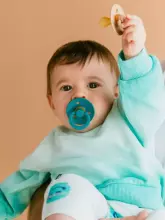 Bibs Studio Colour Round Art.257318 Blue Petrol  Pacifier, 100% natural  6-18  (2pcs)