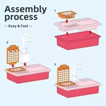 Play Sink Toy Art.257370 Blue  Kitchen sink with accessories