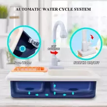 Play Sink Toy Art.257371 Pink Kitchen sink with accessories